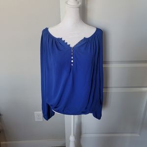 Karen Kane EUC Medium Royal Blue Long Sleeve Top